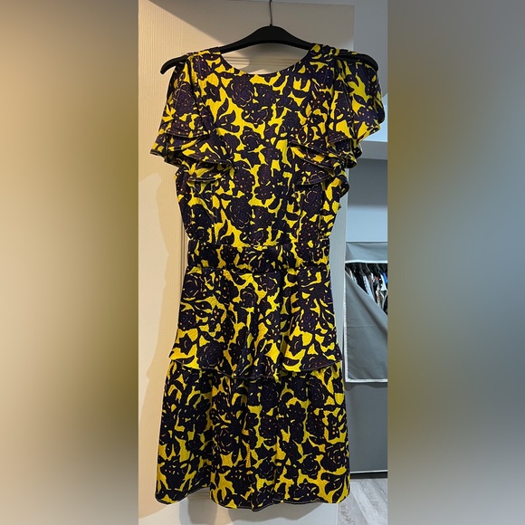 A.L.C. NEW WITH TAG Purple and Yellow Silk Cocktail Dress Mini Size 0 - Picture 3 of 3